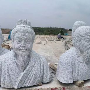 内蒙古 白麻花岗岩石材人物立体雕刻