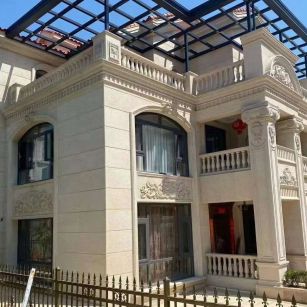 内蒙古 黄金麻花岗岩荔枝面别墅外墙干挂