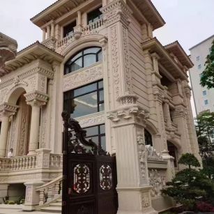 内蒙古 黄金麻花岗岩别墅外墙干挂效果展示