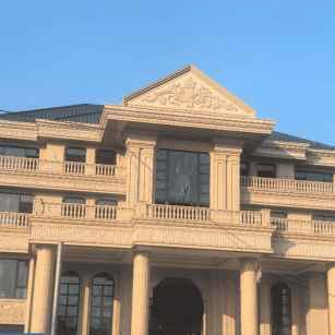 内蒙古黄金麻别墅外墙干挂石材效果示例