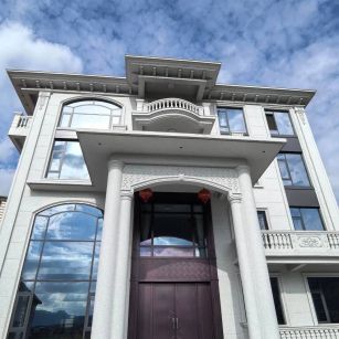 内蒙古白麻别墅外墙干挂石材效果示例