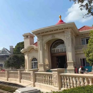 内蒙古 黄金麻花岗岩欧式别墅