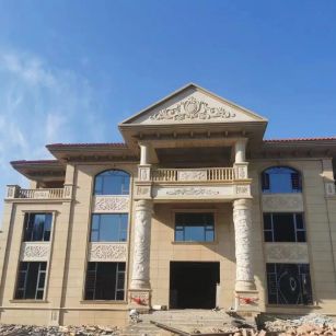 内蒙古 黄金麻花岗岩别墅外墙干挂