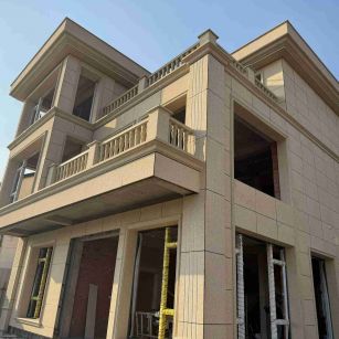 内蒙古 黄金麻花岗岩石材荔枝面外墙干挂效果展示