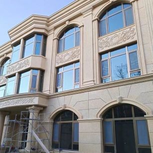 内蒙古 黄金麻花岗岩别墅外墙干挂