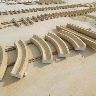 内蒙古 黄金麻花岗岩别墅线条