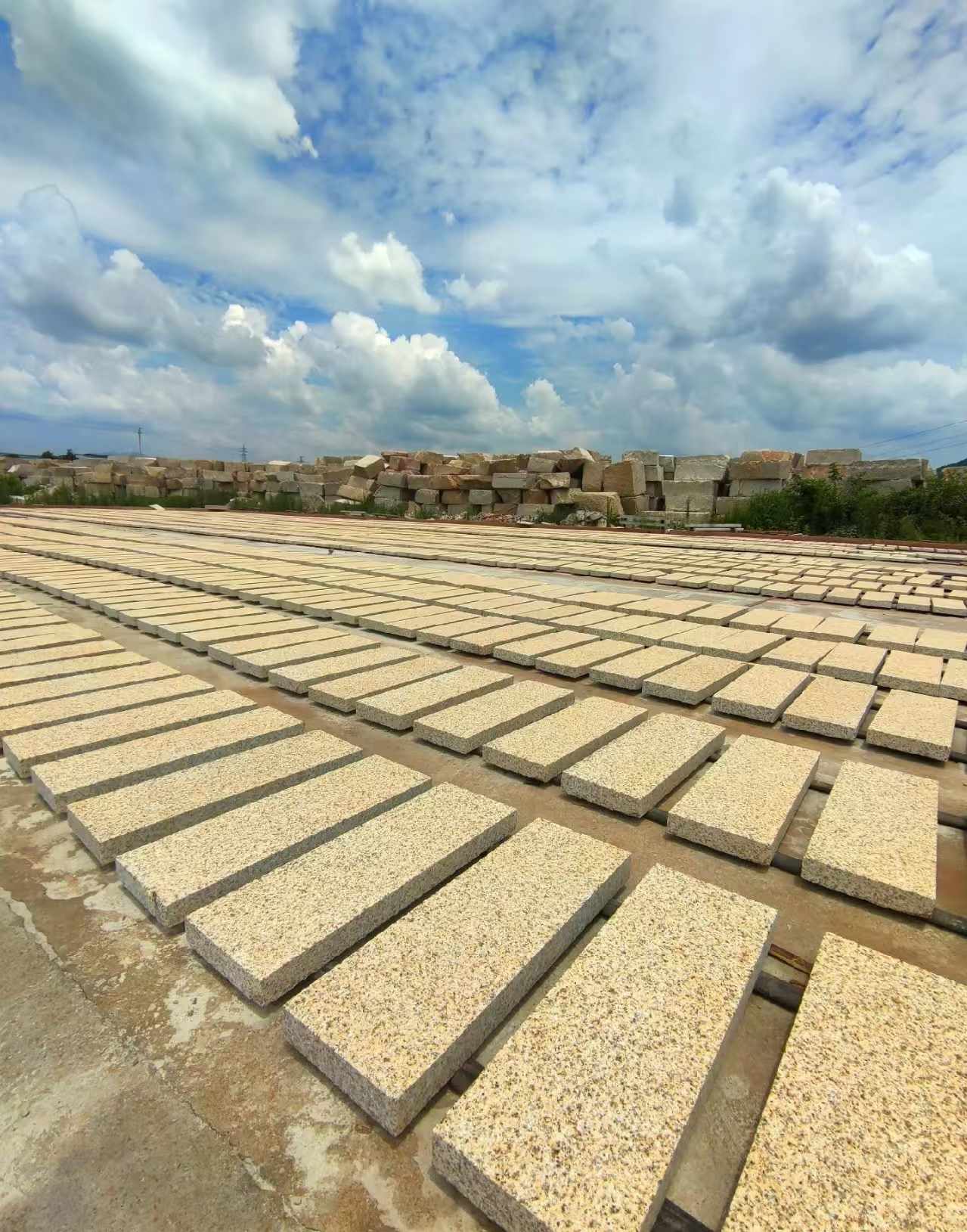 内蒙古 黄金麻荔枝面花岗岩石材地铺石防护中