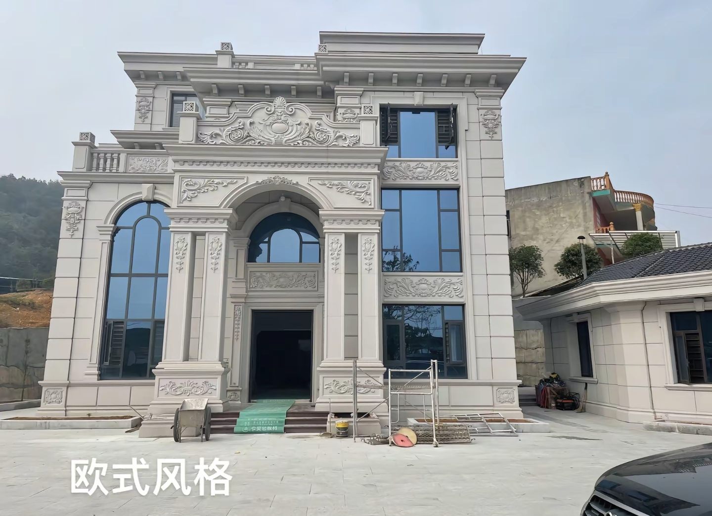 内蒙古 白麻花岗岩别墅外墙干挂