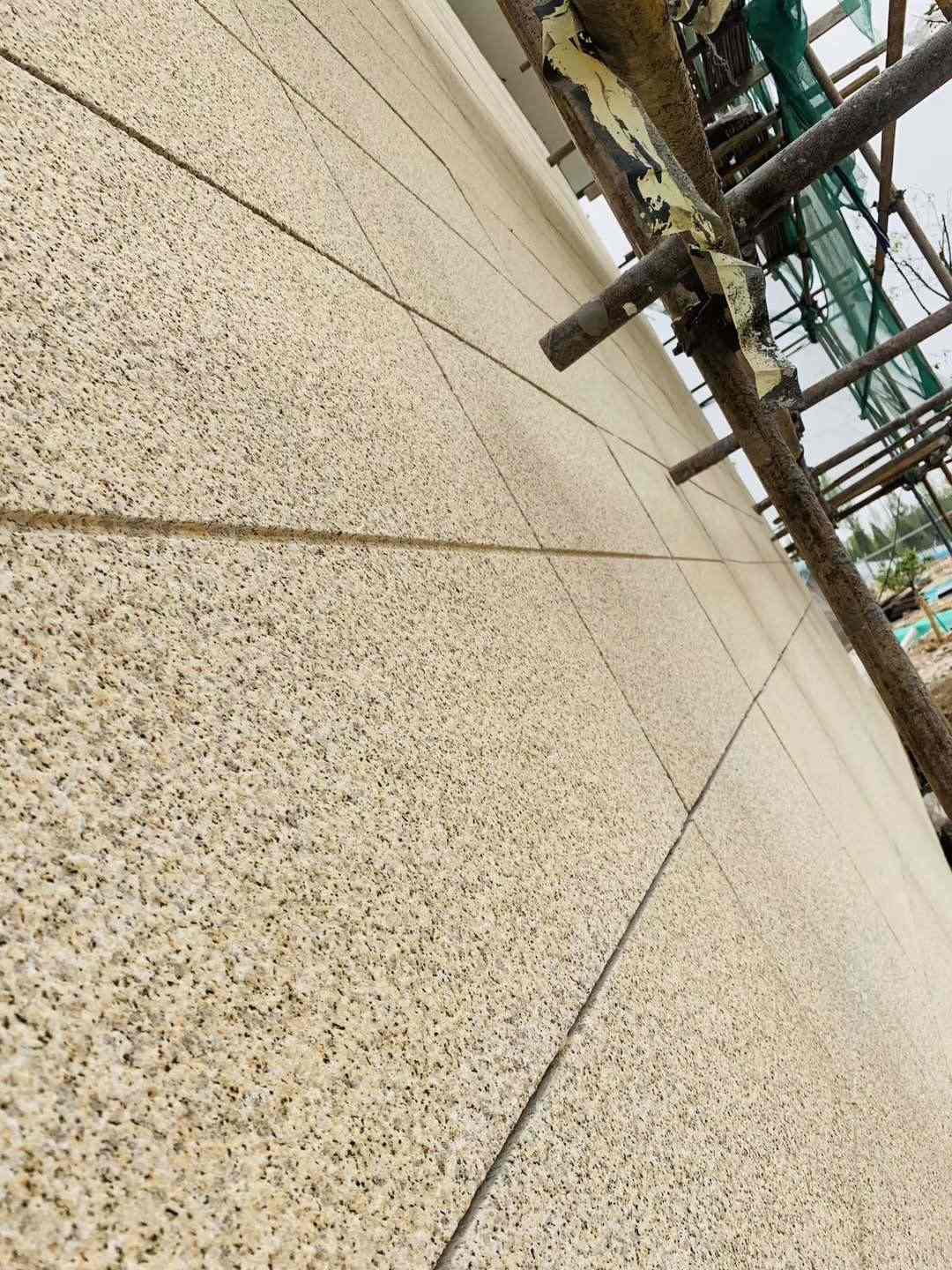 内蒙古 黄金麻花岗岩荔枝面外墙干挂石材效果示例