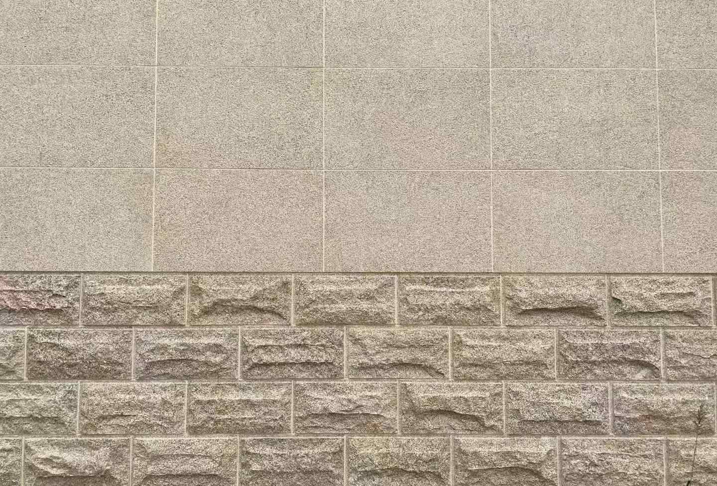 内蒙古 黄金麻自然面蘑菇石配荔枝面干挂