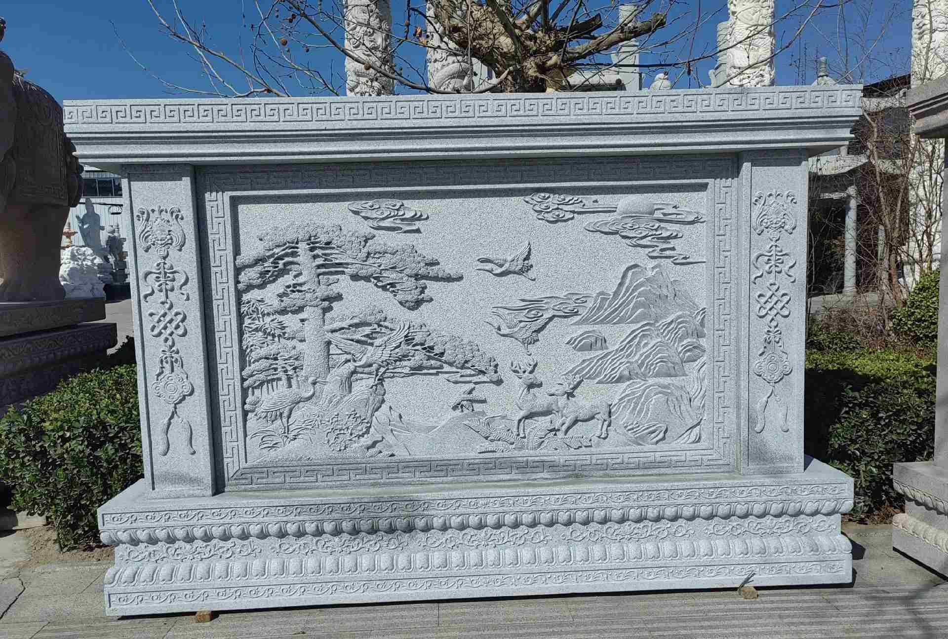 内蒙古 芝麻白大型照壁，屏风，影壁