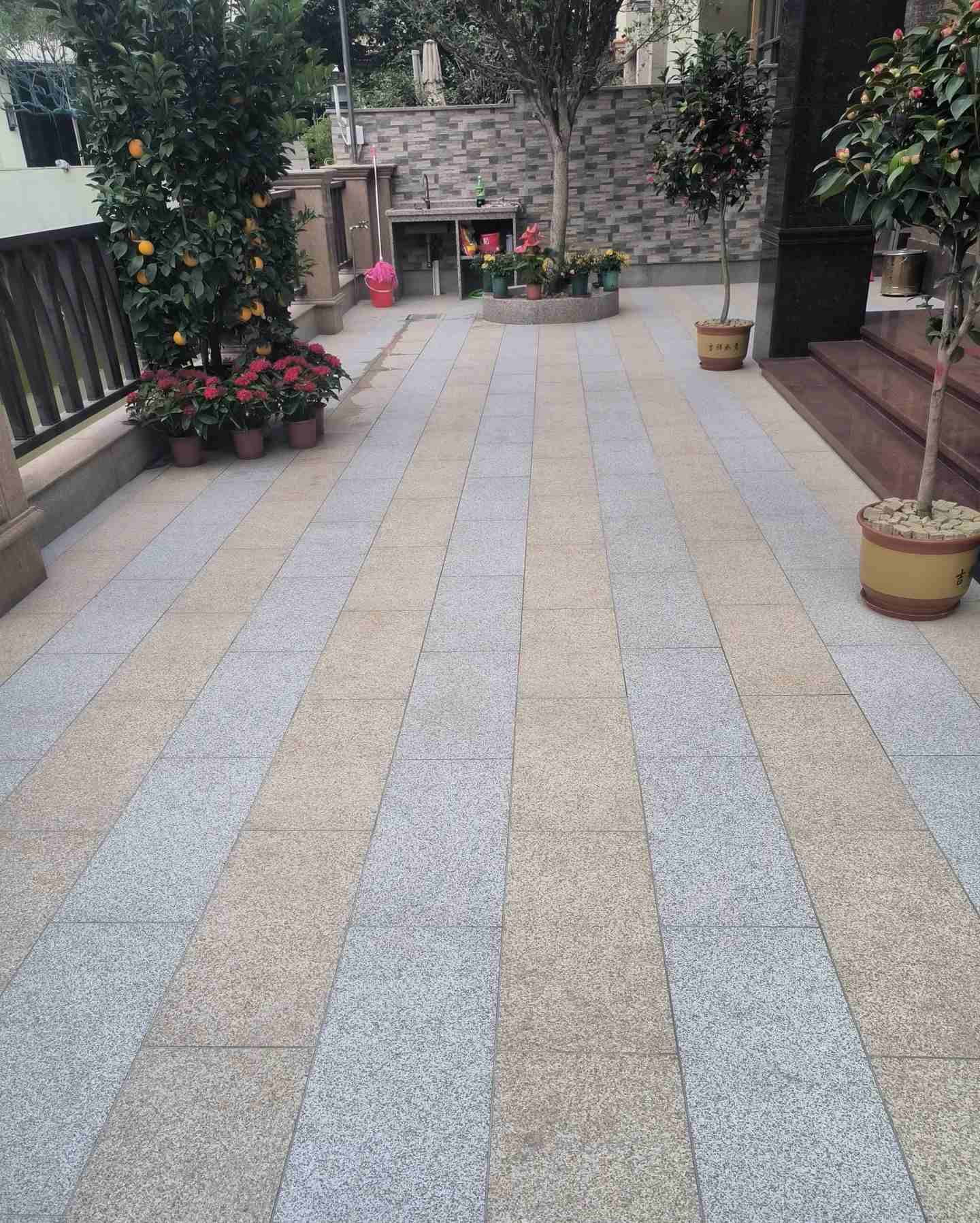 内蒙古 黄金麻白麻荔枝面庭院铺装展示